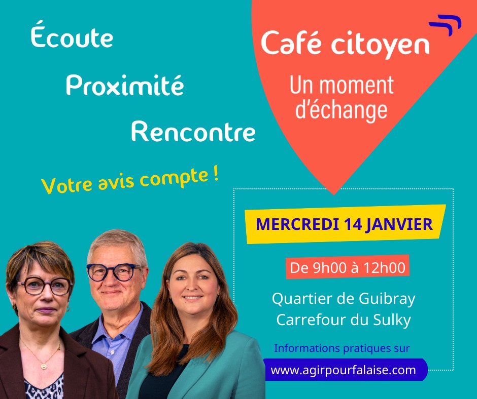 You are currently viewing Votre voix compte pour Falaise ! 6ème café citoyen ce samedi : venez échanger avec Clara Dewaële