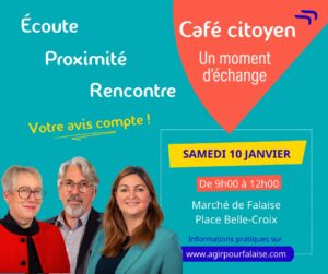 Votre voix compte pour Falaise ! 5ème café citoyen ce samedi : venez échanger avec Clara Dewaële