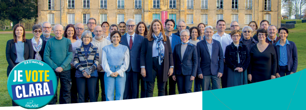 Je vote Clara le 15 mars avec la liste agirpour Falaise aux élections municipales du 15 mars 2026