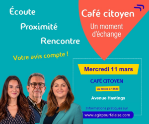 Votre voix compte pour Falaise ! 17ème café citoyen ce samedi : venez échanger avec Clara Dewaële