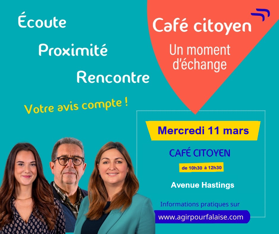 Agir pour Falaise avec Clara Dewaële à votre rencontre 17ème café citoyen