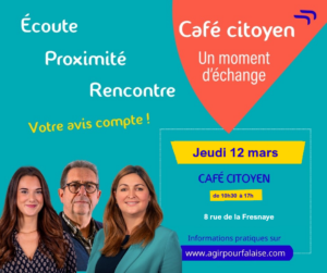 Votre voix compte pour Falaise ! 19ème café citoyen ce samedi : venez échanger avec Clara Dewaële